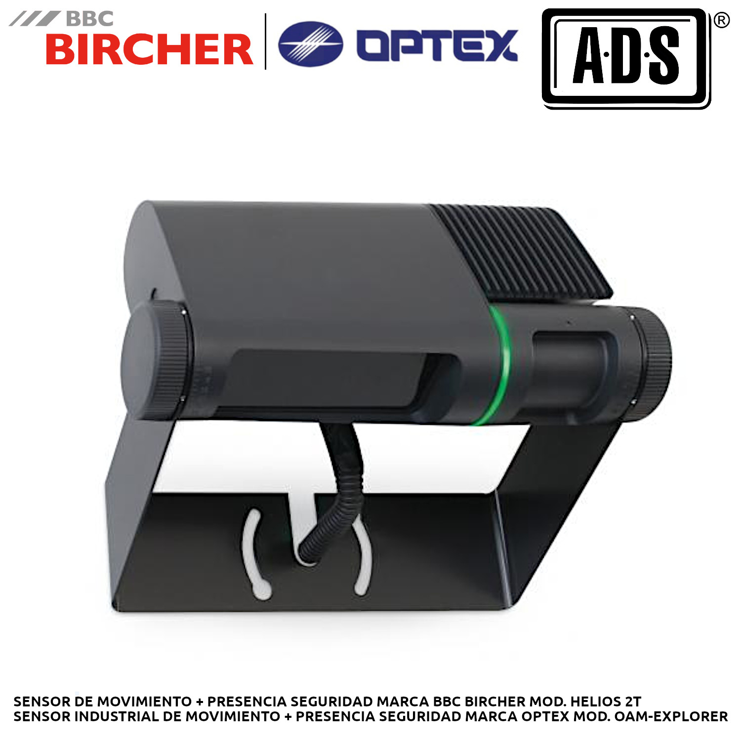 SENSOR INDUSTRIAL DE MOVIMIENTO + PRESENCIA SEGURIDAD MARCA BBC BIRCHER MOD. HELIOS 2T. || MARCA OPTEX MOD. OAM-EXPLORER.